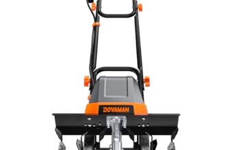 DOVAMAN 1800W Elektro Bodenhacke, 46 cm Arbeitsbreite & 22 cm Arbeitstiefe, 380 U/min Gartenfräse mit 6 Metallmesser, 4-Fach verstellbare Räder, Klappgriff & Überlastschutz – T03