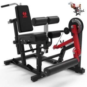 HVO Kabelbetrieben Beinstrecker Beinbeuger Gerät: Seilzug Fitness Beintrainer Bein Trainingsgerät Sportgeräte für Zuhause Leg Curl Machine Extension Rot
