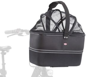 TRIXIE Hundekorb für das Fahrrad vorne bis 6 kg 41 × 47 × 29 cm – Hundefahrradkorb für den Lenker – inklusive Regenhaube für Hundefahrradkorb und Netzabdeckung, 13108