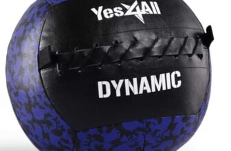 Yes4All Wall Ball, Soft Medicine Ball for Core Training and Workouts 6 kg, Schwarz