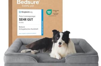 BEDSURE orthopädisches Hundebett ergonomisches Hundesofa, 89x63cm, grau