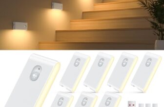 WILLED Nachtlicht mit Bewegungsmelder,USB-C Aufladbare Treppenlicht 8 Stück