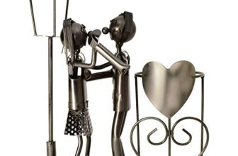 Michel Toys Flaschenhalter Tanzpaar mit Laterne für Teelicht, Kerze, Metall, Silber