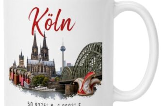 LunaLana® Tasse »Köln Skyline & Koordinaten« Kaffeetasse mit deutschem Motiv | Geschenk für Köln-Fans