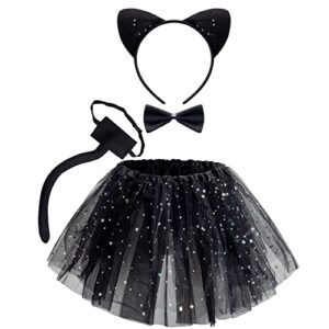 Spooktacular Creations Tier Kostüm Set Mädchen, 4-teilig mit Tutu Rock, Haarreif & Zubehör für Kinder Karneval