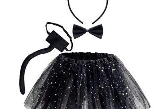Spooktacular Creations Tier Kostüm Set Mädchen, 4-teilig mit Tutu Rock, Haarreif & Zubehör für Kinder Karneval