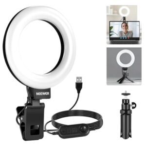 NEEWER Basics 5″ Clip on Ringlicht für Videokonferenzen Beleuchtung, BR60