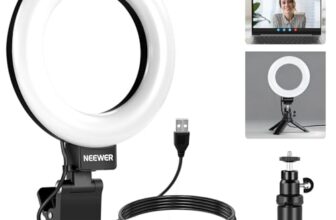 NEEWER Basics 5″ Clip on Ringlicht für Videokonferenzen Beleuchtung, BR60