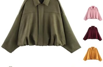 Generisch Wildlederjacke Damen Kurz, Casual Übergangsjacke Klassisches Bomberjacke Blouson Jacke Kunstlederjacke Kurze Motorradjacke Pilotenjacke Mode Herbstjacke Fleecejacke Vintage Bikerjacke