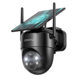 COOAU 2K Überwachungskamera Aussen Akku Solar-Outdoor Kamera Überwachung