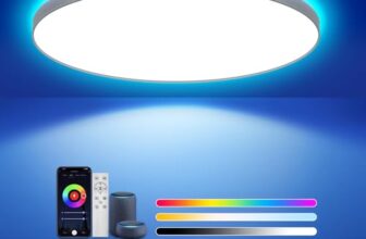 ToyGlee LED Deckenleuchte Dimmbar, 36W Ø30cm Smart RGBIC LED Deckenlampe mit Fernbedienung, Funktioniert mit Alexa & Google Assistant, Deckenleuchten für Schlafzimmer, Wohnzimmer