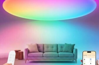 Yeelight Smart Deckenlampe 60cm, 4800LM 50W Dimmbar LED Deckenleuchte mit separatem RGB-Licht, Schnellmontage, 16M DIY Farben, 2700K-6500K, Kompatibel mit Alexa & Google, App/Fernbedienung Große Lampe