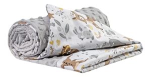 Medi Partners Babydecke Baby Decke Neugeborenen – Kuscheldecke Geschenk Babydecken 75x100cm für Kleinkinder Mädchen Krabbeldecke Kinderbett Kinderwagen 100% Baumwolle (REH mit grauem Minky)