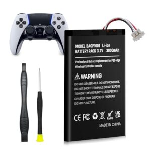Akku für PS5 DualSense Edge, 3000mAh Hohe Kapazität Ersatzakku für Sony PlayStation 5 DualSense Edge CFI-ZCP1 Wireless Controller mit Werkzeugset