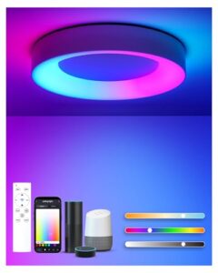 Matane 24W Smart RGB LED Deckenlampe Dimmbar mit Fernbedienung Weiß 28cm