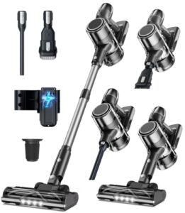 Akku Staubsauger Kabellos Akkustaubsauger Akkusauger – Kabelloser Stabstaubsauger Elektrische Sauger Kehrbesen mit Ladestation Cordless Vacuum Cleaner Für Tierhaare Teppich Beutellos Stielstaubsauger