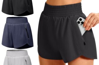 GetGigt 3er Pack Damen Sporthose Kurz Sport Shorts mit Reißverschlusstasche
