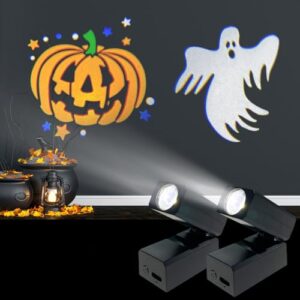 Halloween Deko Outdoor Indoor, Halloween Projektor mit Kürbis Geister