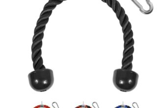 Yes4All Trizepsseil, Aufsatz für Trainingsgerät, 68,6 cm Seillänge, Schwarz