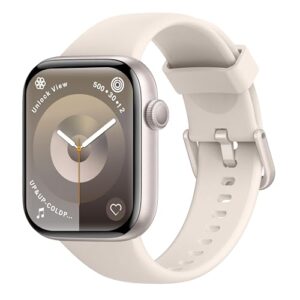 AcclaFit Smartwatch Damen Herren, 1,85″ HD Touch Fitnessuhr mit Telefonfunktion, 140+Sportmodi Smart Watch Fitness Tracker mit Pulsmesser Schlafmonitor Schrittzähler,IP68 Fitnessuhr für iOS Starlight