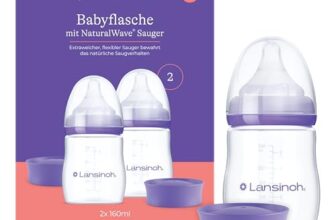 Lansinoh Babyflaschen mit NaturalWave Sauger S, 160 ml, 2 Stück