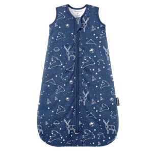 Mosebears Baby Schlafsack Winter 2.5 Tog,100% Baumwolle Baby Winterschlafsack für Babys 0-24 Monate,(Navy Blue,M(6-12 Monate))