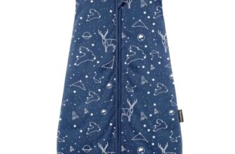 Mosebears Baby Schlafsack Winter 2.5 Tog,100% Baumwolle Baby Winterschlafsack für Babys 0-24 Monate,(Navy Blue,M(6-12 Monate))