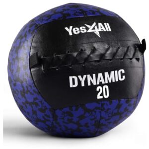Yes4All B42T Medizinball Wall Ball 9 kg Gewichtsball Weicher aus Leder für Ganzkörpertraining und Kraftübungen, Marine-Tarnmuster