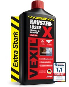 VEXIL Backofenreiniger EXTRA STARK – Doppelter Wirkstoff gegen Eingebranntes – hochkonzentriertes Haftgel – Grillreiniger & Fettlöser – für Backofen, Grill & Herdplatten – 750 ml – Made in Germany