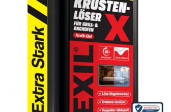 VEXIL Backofenreiniger EXTRA STARK – Doppelter Wirkstoff gegen Eingebranntes – hochkonzentriertes Haftgel – Grillreiniger & Fettlöser – für Backofen, Grill & Herdplatten – 750 ml – Made in Germany