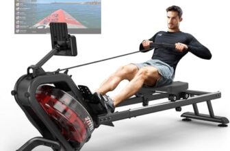 PASYOU Rudergerät für Zuhause,Rudergerät Wasser 150kg Gewichtskapazität, Rudergerat mit Bluetooth-Funktion u Kinomap App,Wasserrudergerät Transporträder für Einfache Bewegung