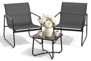 DriveMo Gartenmöbel Set 3-teilig, Balkonmöbel Set für kleinen Balkon