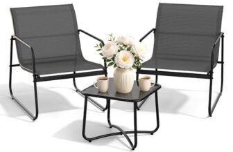 DriveMo Gartenmöbel Set 3-teilig, Balkonmöbel Set für kleinen Balkon