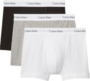 Calvin Klein Herren 3p Low Rise Trunk Boxershorts, (Schwarz/Grey/White) (3-er pack) Gr.XL