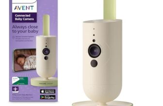 AVENT Philips Connected Babykamera mit App, Private und sichere Verschlüsselung, Audio, 2-facher Zoom, Nachtsichtfunktion, Gegensprechfunktion, DEKRA Zertifiziert privat und sicher SCD643/26