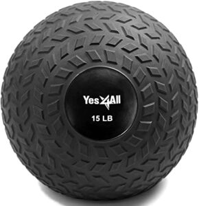 Yes4All D297 Slam Ball für Kraft- und Workout, 6.8 kg, Schwarz, 15 pund