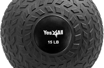 Yes4All D297 Slam Ball für Kraft- und Workout, 6.8 kg, Schwarz, 15 pund