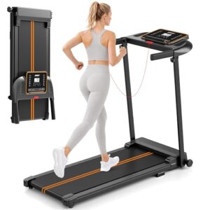 Laufband für Zuhause, Klappbar Laufbänder, Walking Pad Schreibtisch Treadmill for Home Office, Elektrische Laufpad 10 KM/H Leise Klein Walk Tretmühle Klappbares, Büro Lauf Mit Griff Under Desk