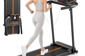 Laufband für Zuhause, Klappbar Laufbänder, Walking Pad Schreibtisch Treadmill for Home Office, Elektrische Laufpad 10 KM/H Leise Klein Walk Tretmühle Klappbares, Büro Lauf Mit Griff Under Desk
