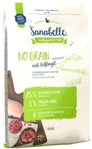 SanaBelle No Grain mit Geflügel | Katzentrockenfutter für ernährungssensible Katzen | 1 x 10 kg
