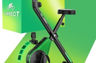 Heimtrainer Fahrrad Klappbar, VANNECT Hometrainer Fahrrad Klappbar, Ergometer Heimtrainer mit 16 Stufen Magnetwiderstand, Herzfrequenzsensor, LCD-Monitor & Komfort-Sitz für Zuhause & Büro, bis 150kg