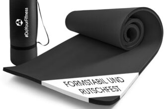 #DoYourFitness x World Fitness | Fitnessmatte „Yamuna“ | 183x61x1,5cm | Phthalatfrei & rutschfest | Gymnastikmatte ideal für Yoga, Pilates, Fitness, Outdoor im Studio & zu Hause | Schwarz
