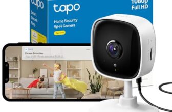 TP-Link Tapo C100 WLAN IP Kamera Überwachungskamera Innen (1080p-Auflösung, 2-Wege-Audio, Nachtsicht zu 9m, bis zu 128 GB lokaler Speicher auf SD Karte, kompatibel mit Amazon Alexa) Weiß