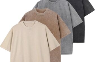 Oversized T-Shirt für Herren Heavy Baumwolle Regular Fit Basic Männer T-Shirt Set Casual Sommer Tops