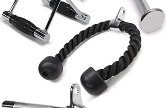 Yes4All 4M82 Combo Doppel Kabelbefestigung, Trizepseil/Trizeps-Zugseil, rotierende gerade Stange und V-förmiger Griff, Double D + Trizepsseil+StraightBar + Vshapped Bar, Standard