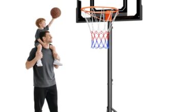 Dripex Basketballkorb Outdoor Kinder, 107-213 cm Höhenverstellbar