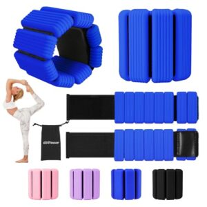 Passer Gewichte für Beine und Arme für Damen Herren Set 2er (je 0,5 kg) – Arm Fuß Gewichtsarmband 1kg Verstellbare Gewichtsmanschetten für Fitness, Yoga, Pilates, Aerobic, Gehen, Schwimmen – Blau