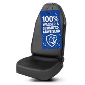 Walser Auto Sitzbezug Vordersitz aus Kunstleder, wasserdichter Sitzschoner für Fahrer-/Beifahrersitz, 1 Stück Auto Sitzbezüge, Schonbezug Autositz, Werkstatt Sitzbezug, Vordersitzbezug schwarz