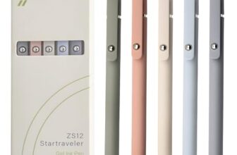 UIXJODO Gelstifte, 5 Stück 0,5 mm japanische schwarze Tinte, feine Spitze, glatte Schreibstifte, High-End-Serie Stifte für Tagebuch, Notizen, niedliche Büro, Schule(Morandi)