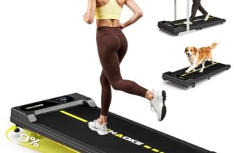 CHAOKE Walking Pad mit Steigung 9%, 1-10 km/h Laufband für Zuhause mit APP, 2.75HP Walking Pad Cardio für Home-Office mit Eingebaute Lautsprecher, LED-Anzeige, Leise Schreibtisch Laufband